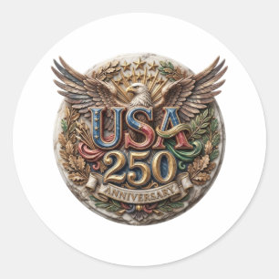 Sticker Rond 250e ANNIVERSAIRE DES ÉTATS-UNIS