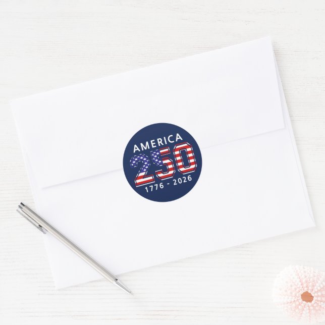 Sticker Rond 250e anniversaire des États-Unis (Enveloppe)