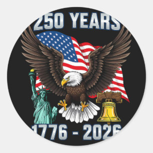 Sticker Rond 250e anniversaire États-Unis 250 ans d'Amérique Pa