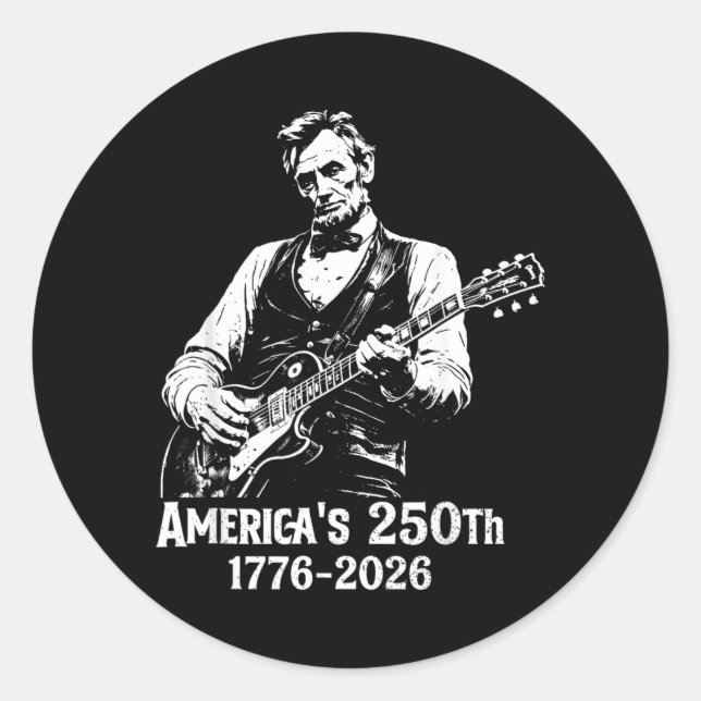 Sticker Rond 250e anniversaire États-Unis Abe 16e président Gui (Devant)