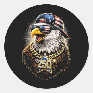 Sticker Rond 250e anniversaire États-Unis drôle 4 juillet indép