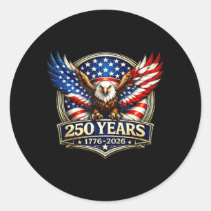 Sticker Rond 250e anniversaire USA aigle patriotique 250 ans