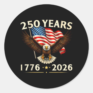 Sticker Rond 250e anniversaire USA aigle patriotique 250e 4e