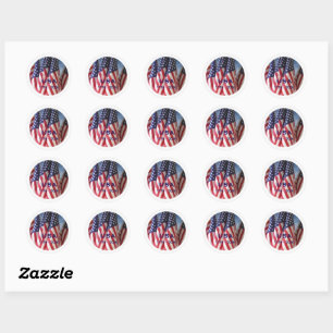 Sticker Rond 250e anniversaire USA Patriotic Flags Premium