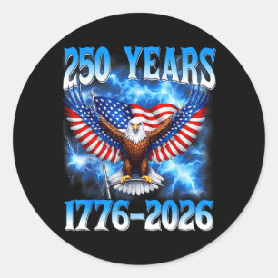 Sticker Rond 250e anniversaire USA Patriotique 250 ans 4 juille