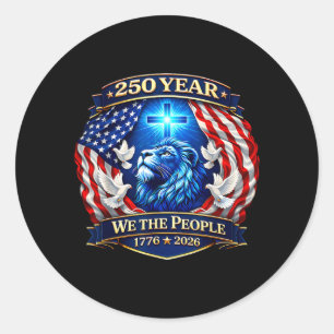 Sticker Rond 250e anniversaire USA Patriotique 250 ans Américai