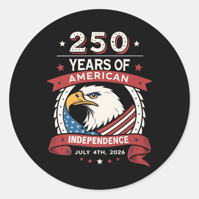 Sticker Rond 250e Fête des Etats-Unis - 250 Ans De L'Inde Améri (Devant)