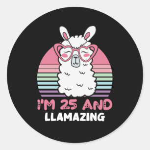 Sticker Rond 25 ans Anniversaire lamazing 25e anniversaire Llam