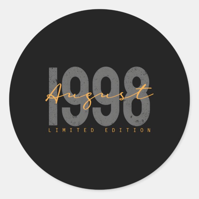 Sticker Rond 25 Août 1998 25E Décoration (Devant)