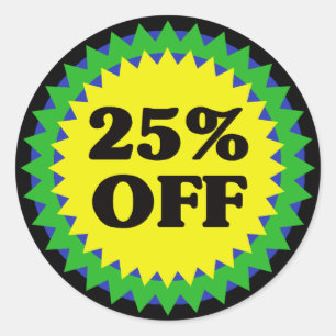 STICKER ROND 25% DE BALANCE DE VENTE AU DÉTAIL