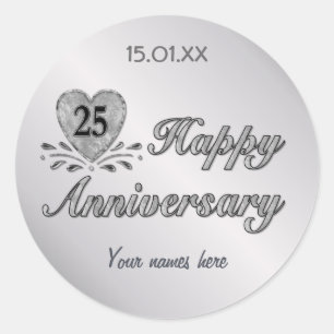 Sticker Rond 25e anniversaire - Argent