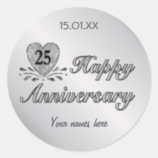 Sticker Rond 25e anniversaire - Argent