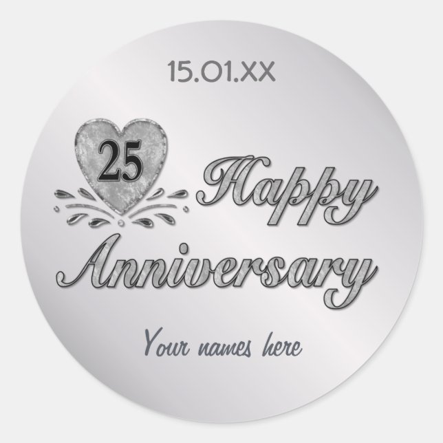 Sticker Rond 25e anniversaire - Argent (Devant)