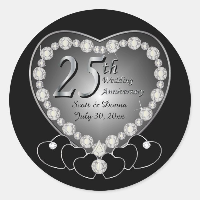 Sticker Rond 25e anniversaire d'argent (Devant)