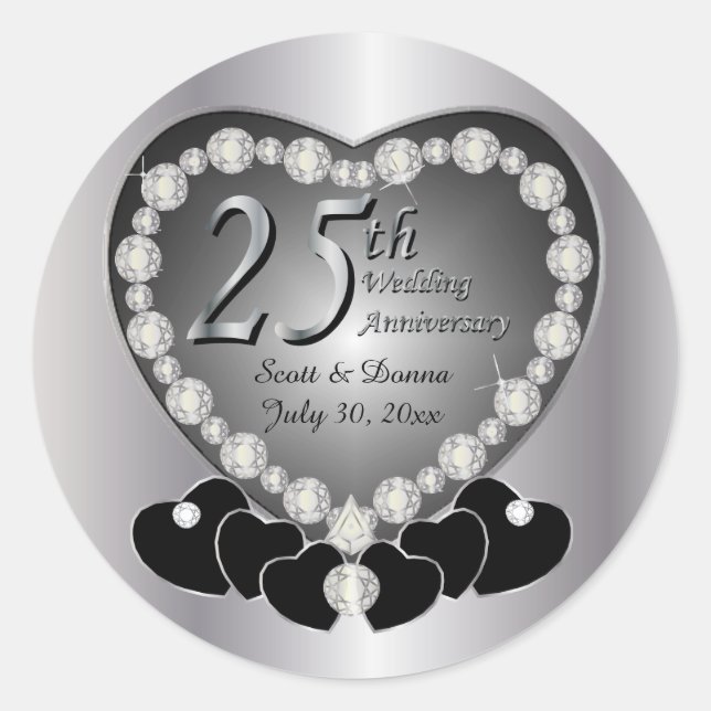 Sticker Rond 25e anniversaire de mariage (Devant)