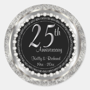 Sticker Rond 25e anniversaire du Mariage d'argent