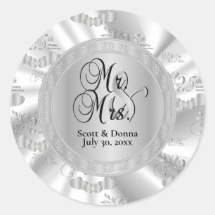 Sticker Rond 25e anniversaire du Mariage d'argent