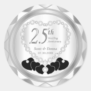 Sticker Rond 25e anniversaire du Mariage d'argent