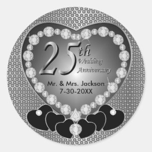 Sticker Rond 25e anniversaire du Mariage d'argent