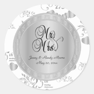 Sticker Rond 25e anniversaire du Mariage d'argent