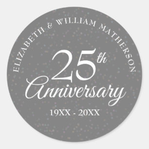 Sticker Rond 25e Anniversaire Silver Stardust