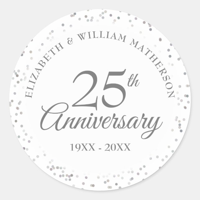 Sticker Rond 25e Anniversaire Silver Stardust (Devant)