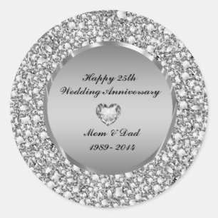 Sticker Rond 25e Wedding Anniversary