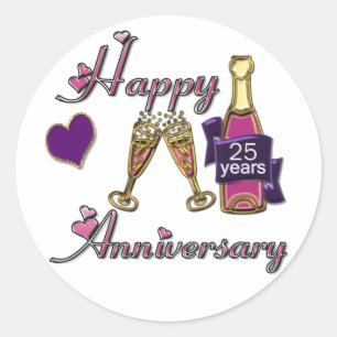 Sticker Rond 25ème. Anniversaire