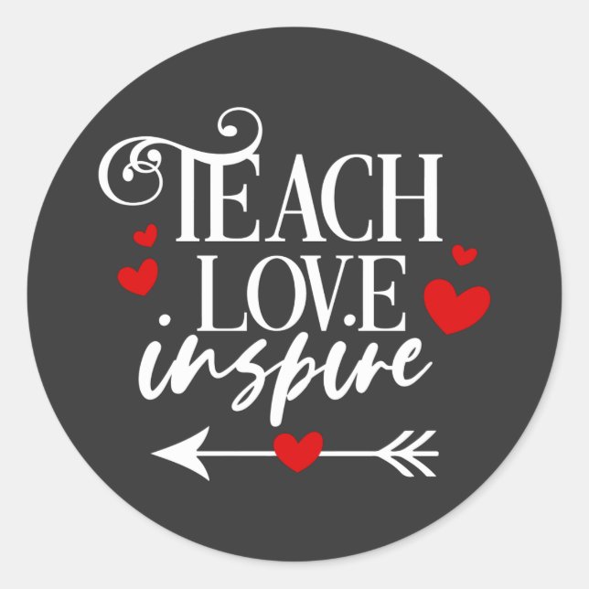 Sticker Rond 2/2 Enseigner l'amour Inspirer Chemise maternelle  (Devant)