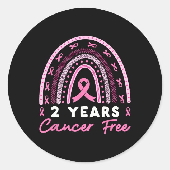 Sticker Rond 2 ans Cancer du sein Sans Survivant Femmes (Devant)
