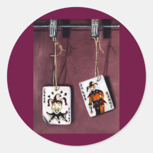 Sticker Rond 2 cartes Joker-Sauvages Joker-Chanceuses