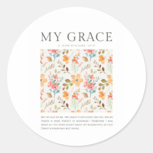 Sticker Rond 2 Corinthiens 12:9 Ma grâce vous suffit