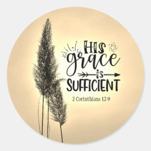 Sticker Rond 2 Corinthiens 12:9 Sa grâce suffit