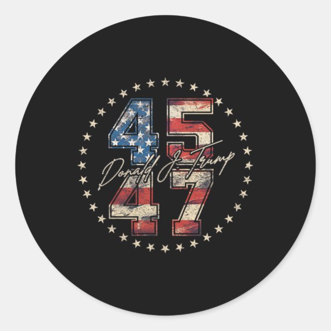 Sticker Rond (2 Côté) Trump Inauguration 2025 Reprendre l'Améri (Devant)