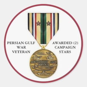 STICKER ROND 2 ÉTOILES DE CAMPAGNE PERSIAN GULF WAR VETERAN