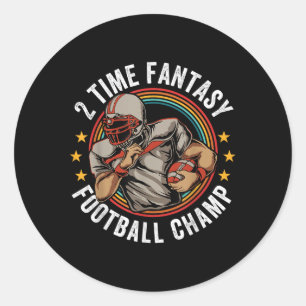 Sticker Rond 2 Heure Imaginaire Football Champ Ffl Gagnant Rétr