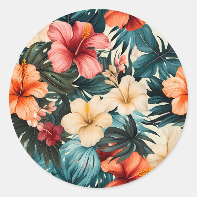 Sticker Rond #2 Motif floral (Devant)
