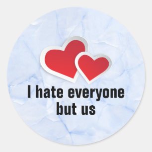 Sticker Rond 2 Red Hearts
