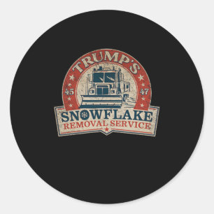 Sticker Rond 2 Side Trump's Snowflake Removal Service Funny Tru