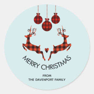 Sticker Rond 2 Sonneurs de Noël Jumping Chasseur rustique