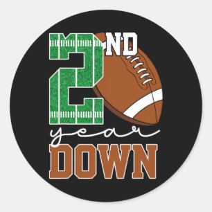Sticker Rond 2e année de bas de football amoureux deuxième anni