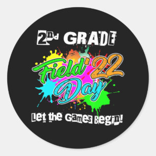 Sticker Rond 2e année Field Day 2022 Laisser les Jeux Commencer