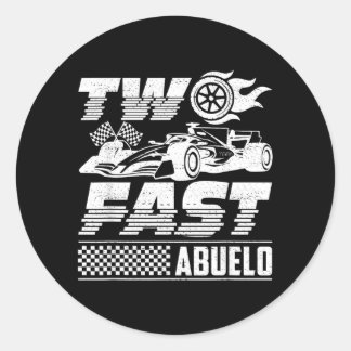 Sticker Rond 2e anniversaire de course Abuelo du garçon qui fêt