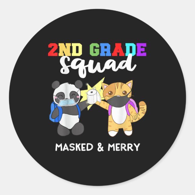 Sticker Rond 2e classe Escadron de quarantaine Panda Kitty Funn (Devant)