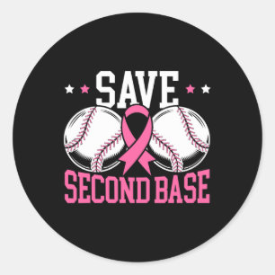 Sticker Rond 2e joueur de base-ball Sensibilisation au cancer d