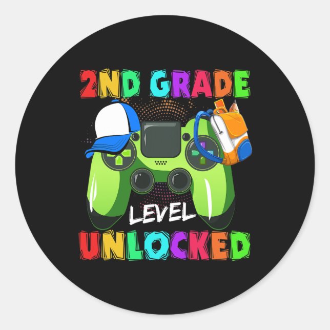 Sticker Rond 2e Niveau Déverrouillé De Retour À L'Approvisionne (Devant)