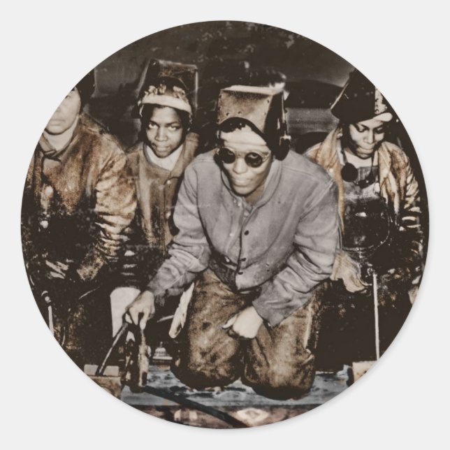 Sticker Rond 2ème guerre mondiale africains américains des méta (Devant)