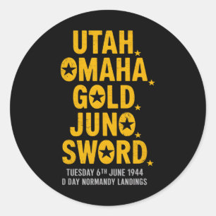 Sticker Rond 2ème guerre mondiale D Day Beaches World War 2 Arm