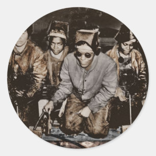 Sticker Rond 2ÈME GUERRE MONDIALE de travailleurs dans