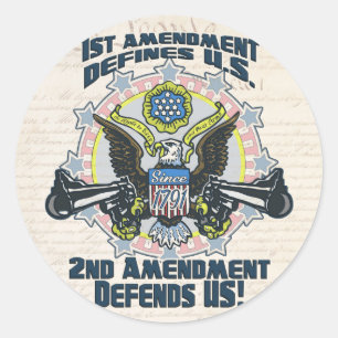 Sticker Rond 2ème L'amendement défend la vitesse Arme à